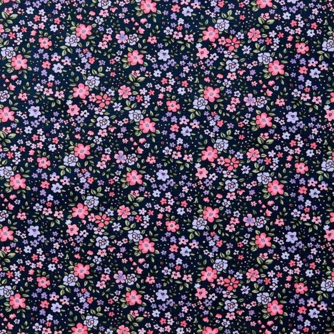 Neck Scarf - Indigo Vintage Floral