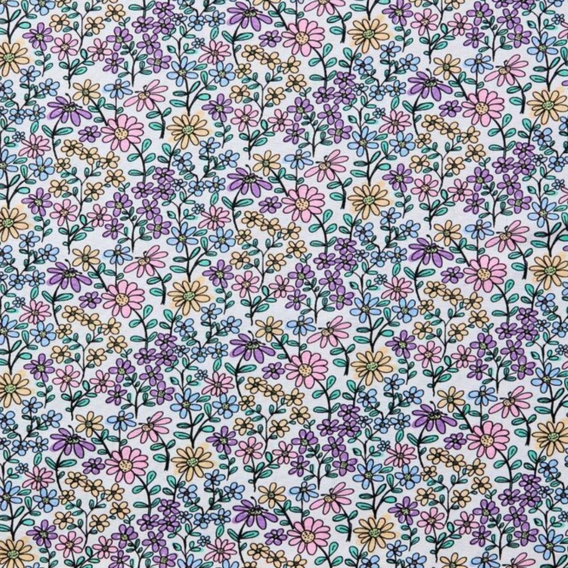 Neck Scarf - Cream Flower Field