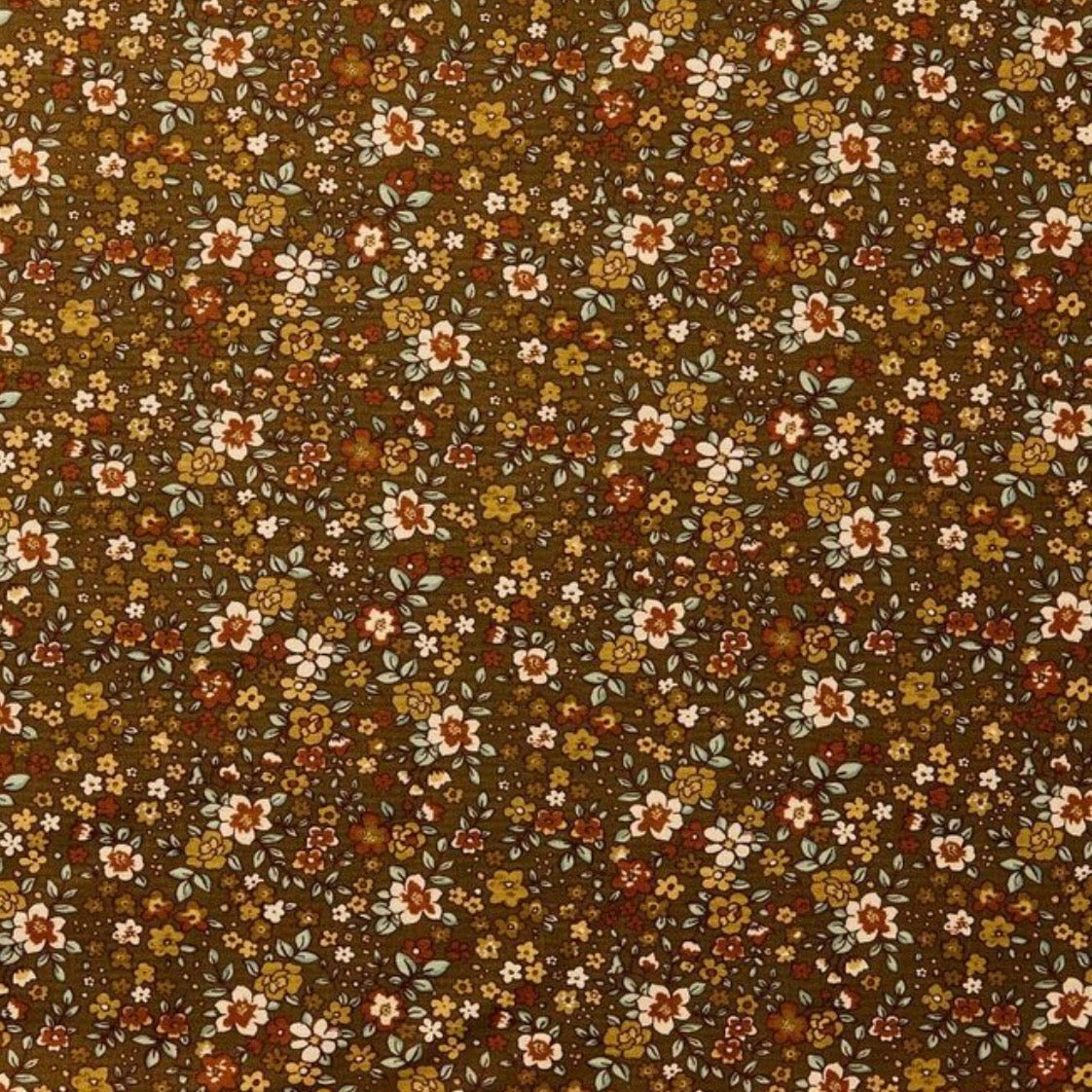 Neck Scarf - Mustard Vintage Floral