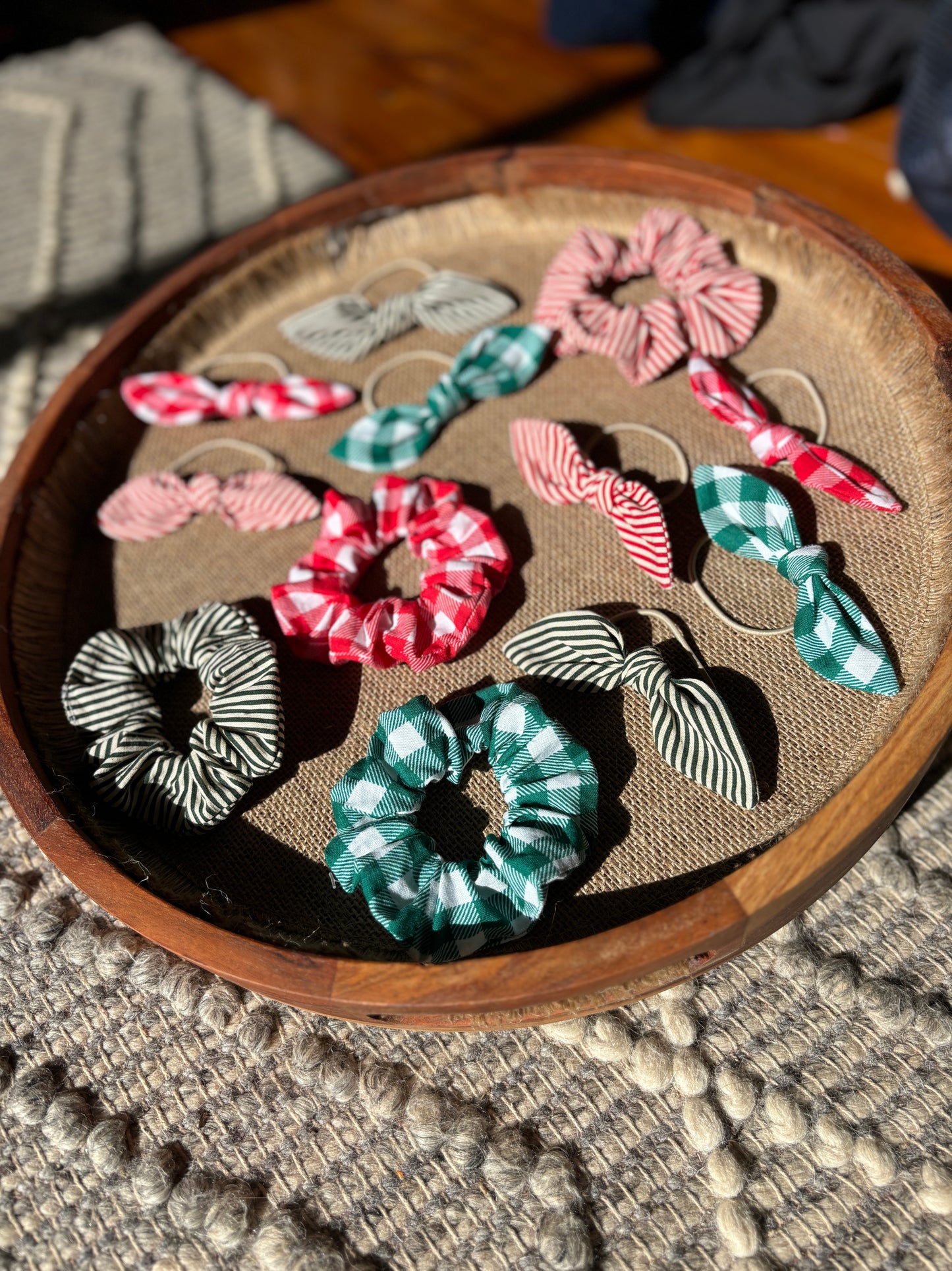 Pea Gingham Scrunchie