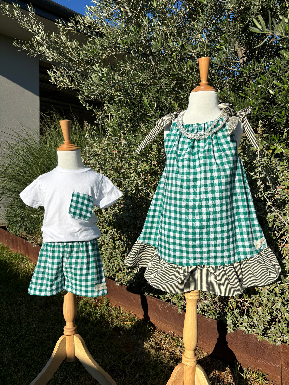 Festive Tee - Pea Gingham