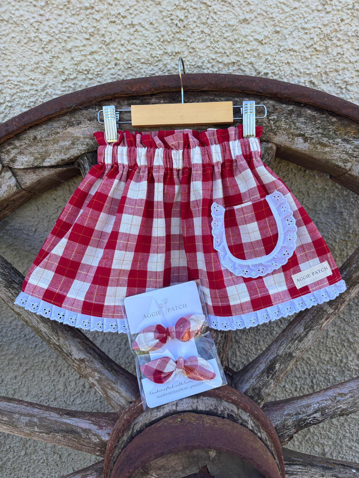 Flopsy Ties - Metallic Red Gingham