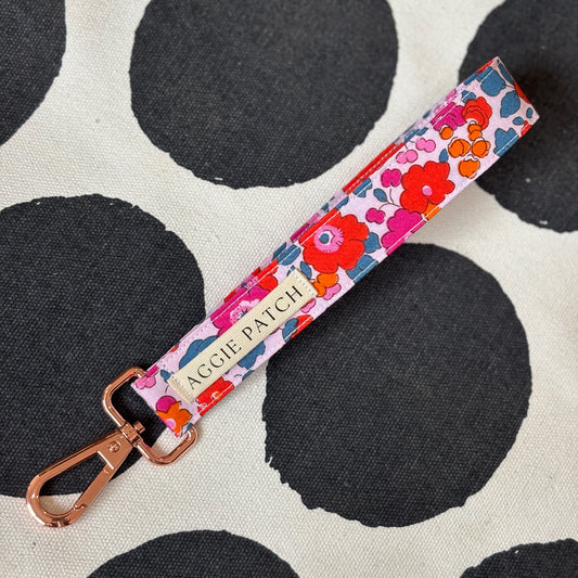 Wristlet Keychain - Cherry Denim Liberty
