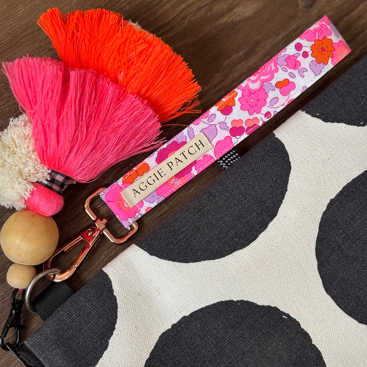 Wristlet Keychain - Neon Pink Liberty