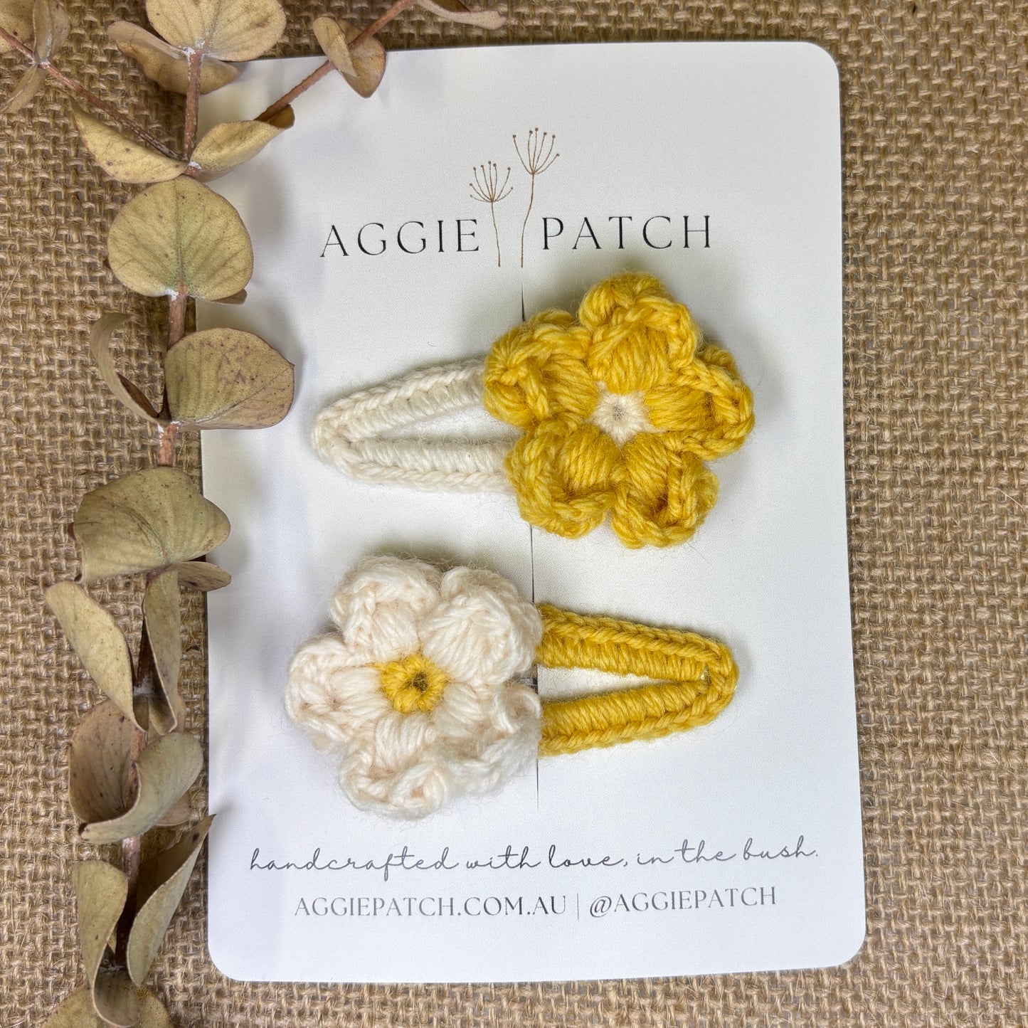 Daisy Australian Merino Wool Hair Clips