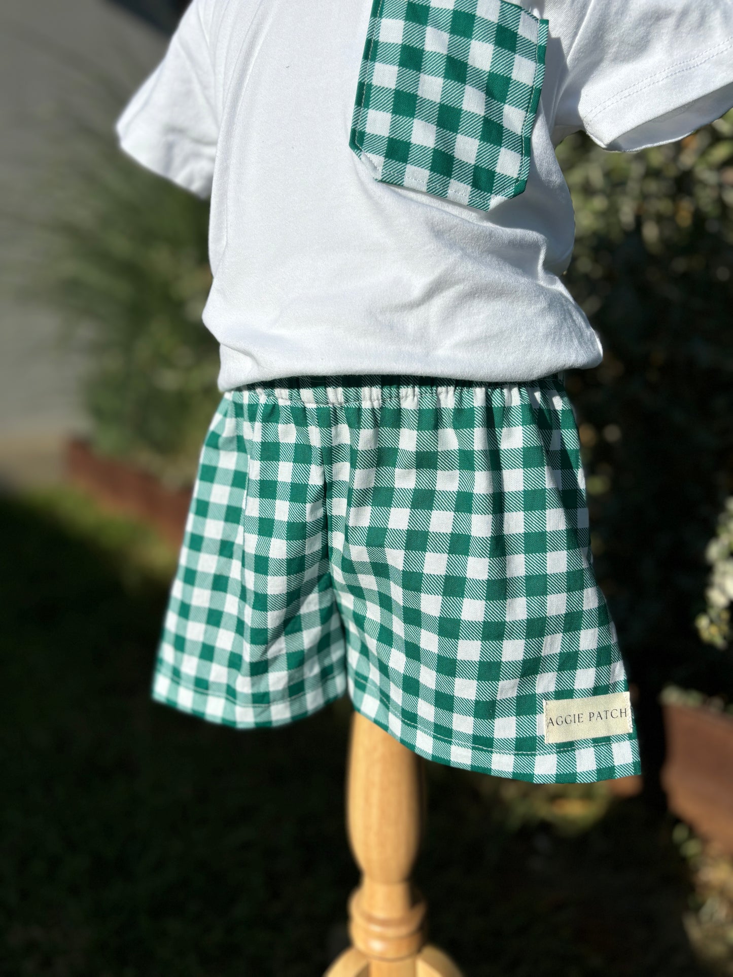 Levi Shorts - Pea Gingham (PRE-ORDER)