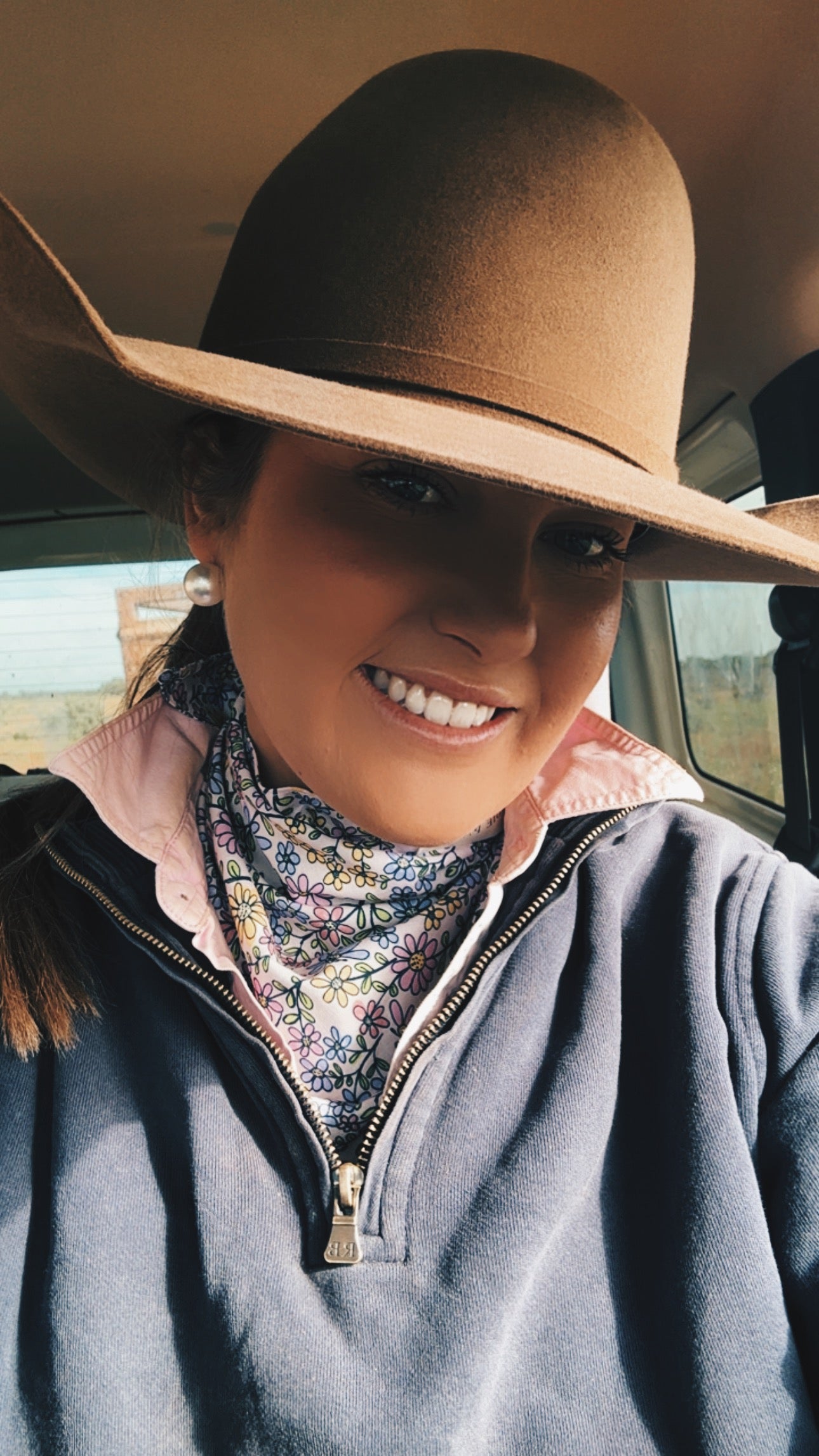 Neck Scarf - Rosy Flower Field