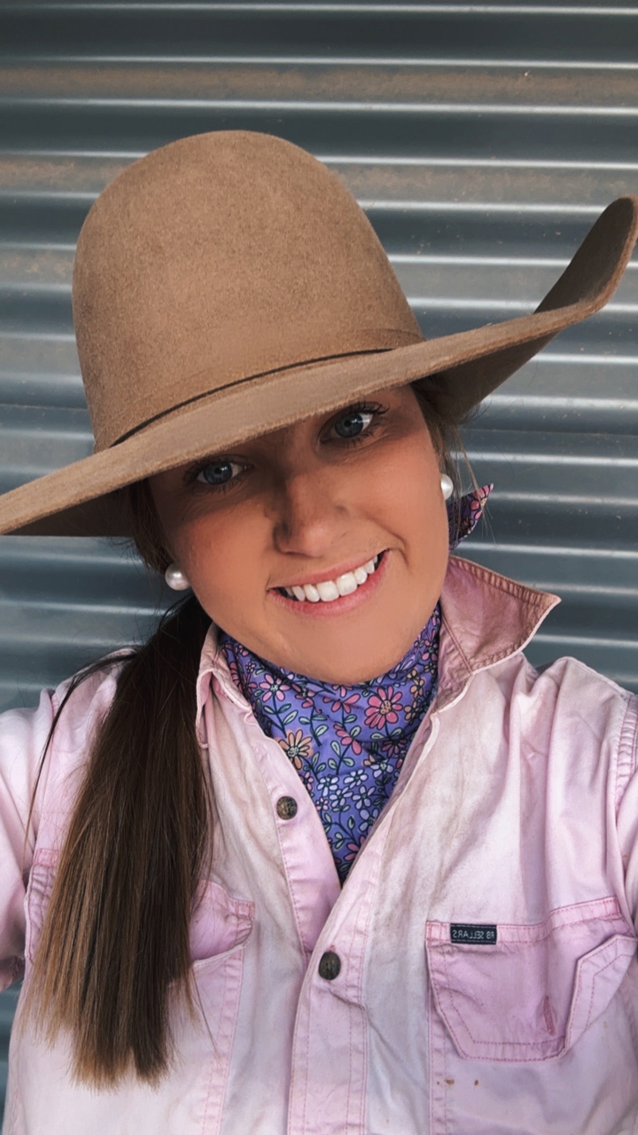 Neck Scarf - Lilac Flower Field