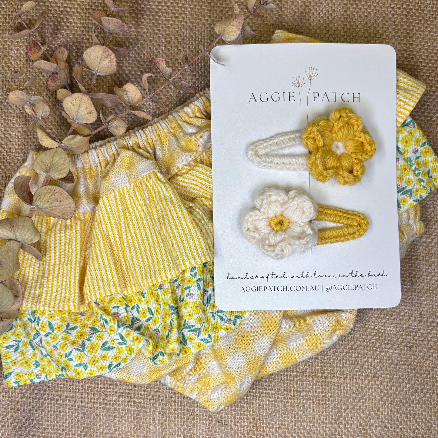 Daisy Australian Merino Wool Hair Clips