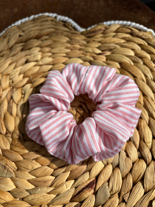 Pink Stripe Scrunchie