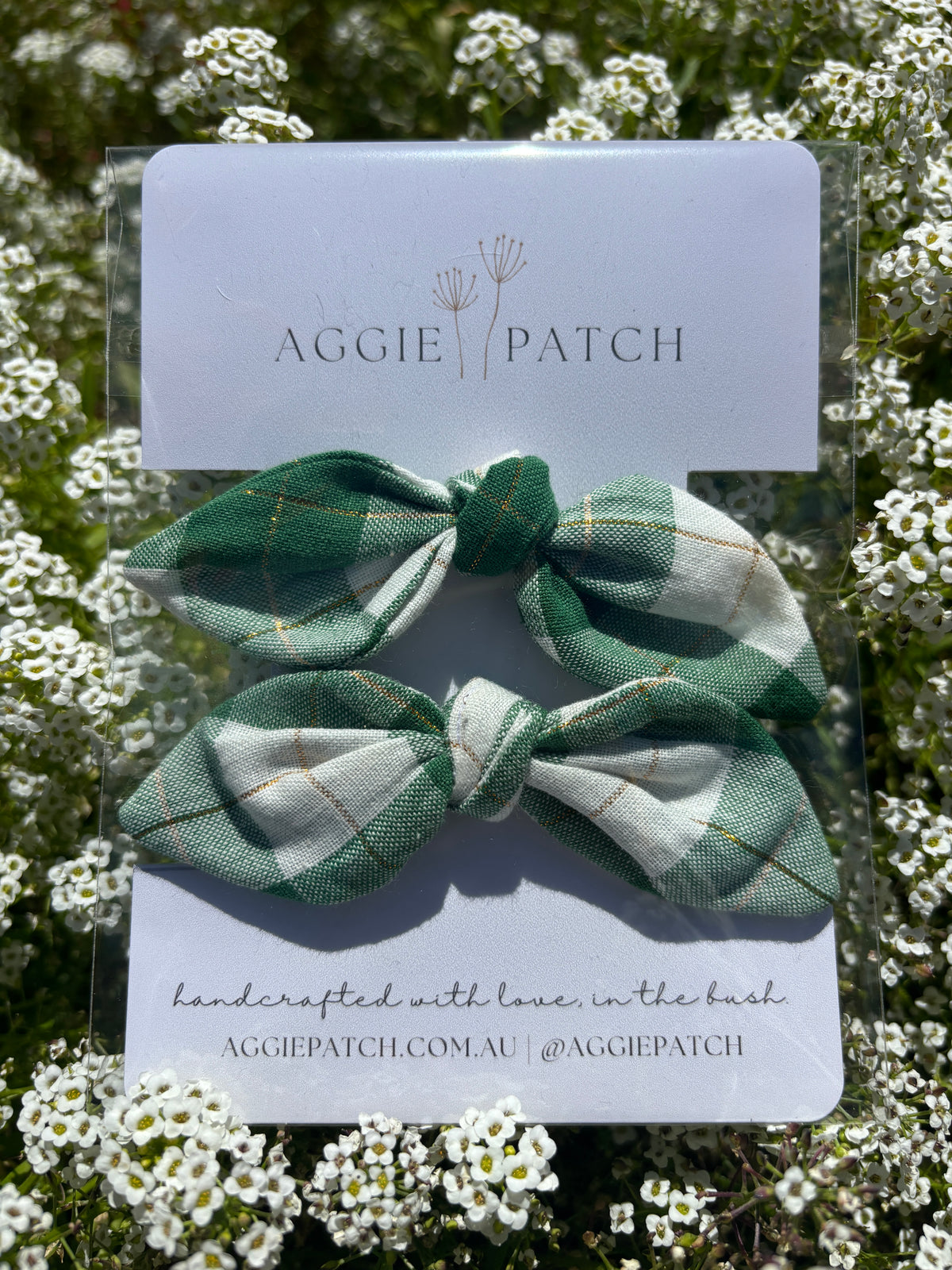 Flopsy Ties - Metallic Green Gingham