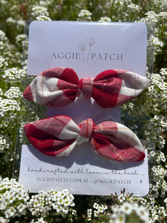 Flopsy Ties - Metallic Red Gingham