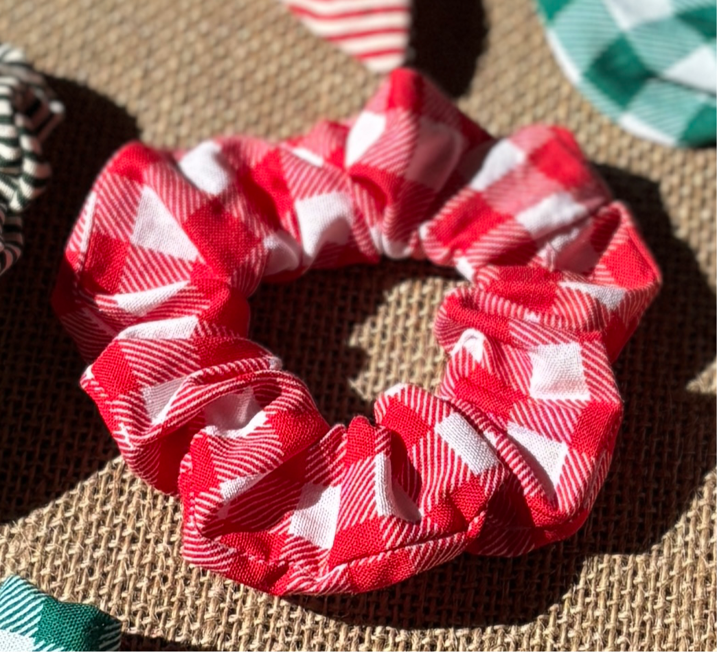 Cherry Gingham Scrunchie (PRE-ORDER)