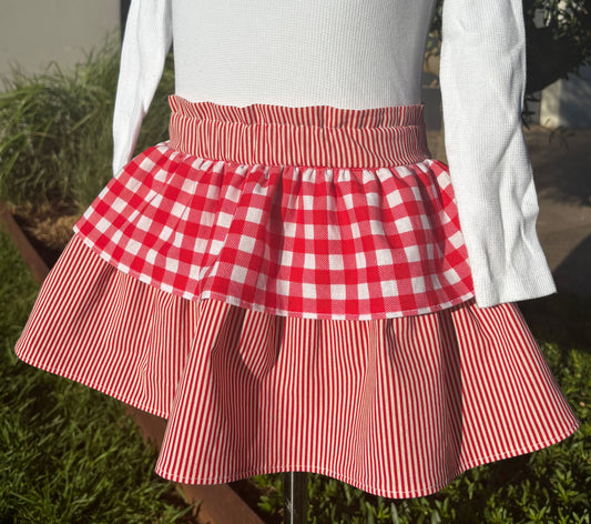 Holly Frill Skirt - Red