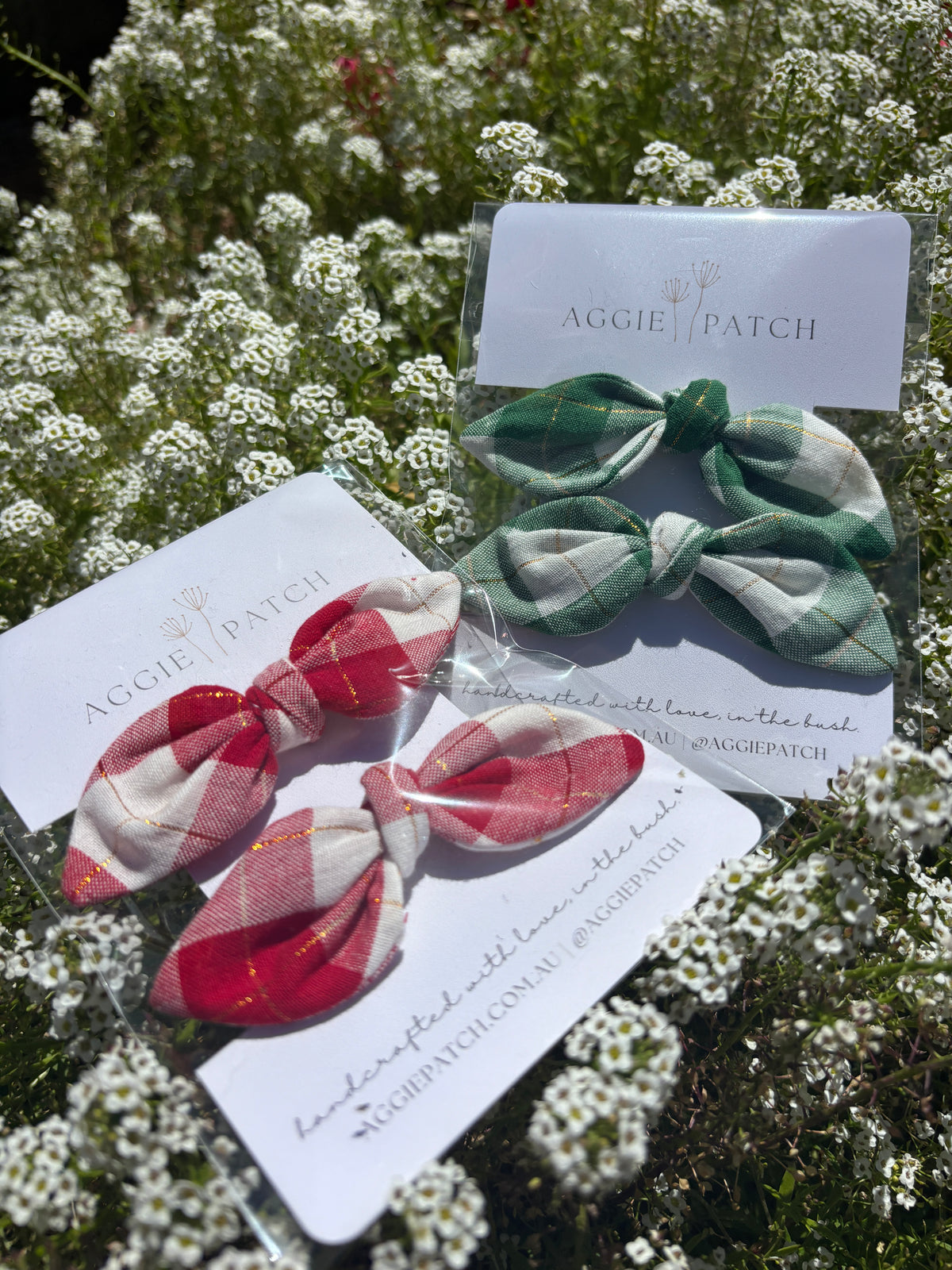 Flopsy Ties - Metallic Green Gingham