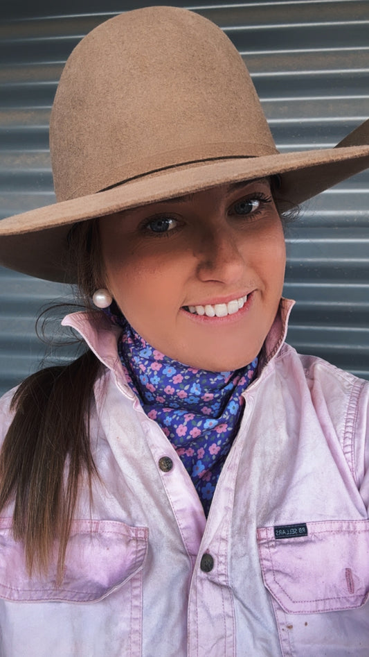 Neck Scarf - Purple Ditsy Daisy