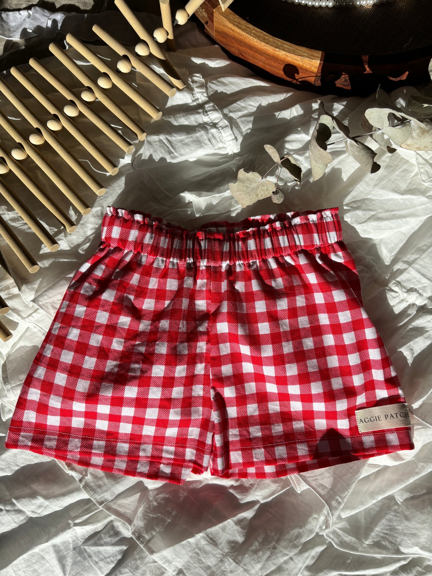 Levi Shorts - Cherry Gingham (PRE-ORDER)