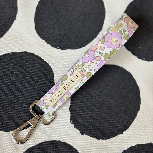 Wristlet Keychain - Metallic Lavender + Gold Liberty