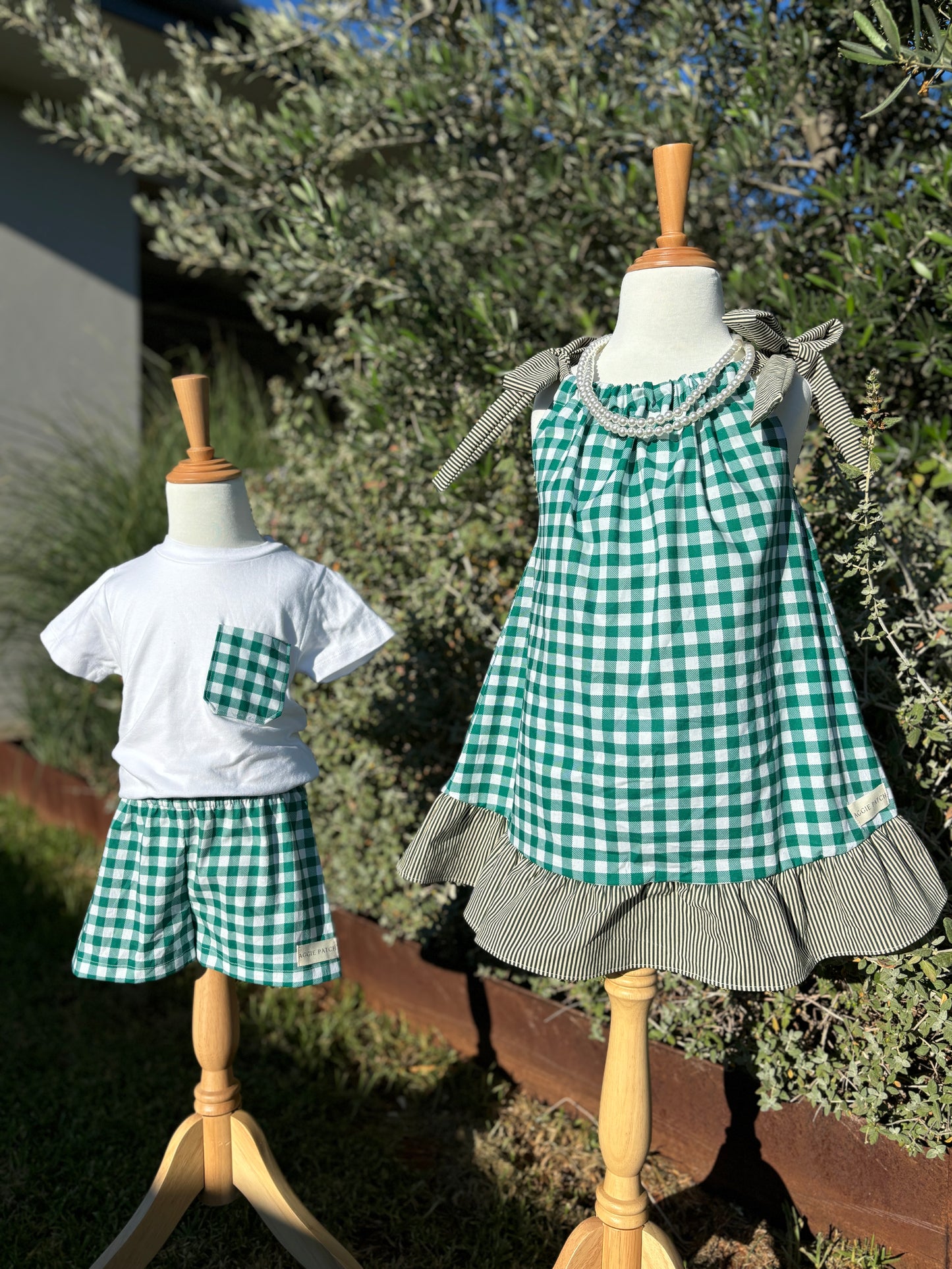 Levi Shorts - Pea Gingham (PRE-ORDER)