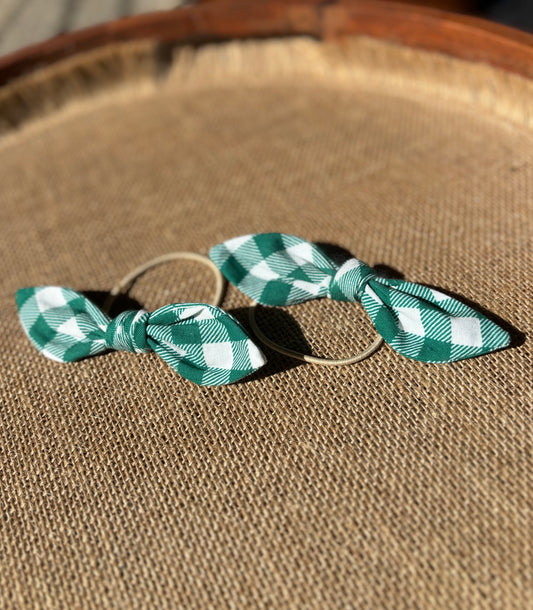 Festive Flopsy Ties - Pea Gingham (PRE-ORDER)