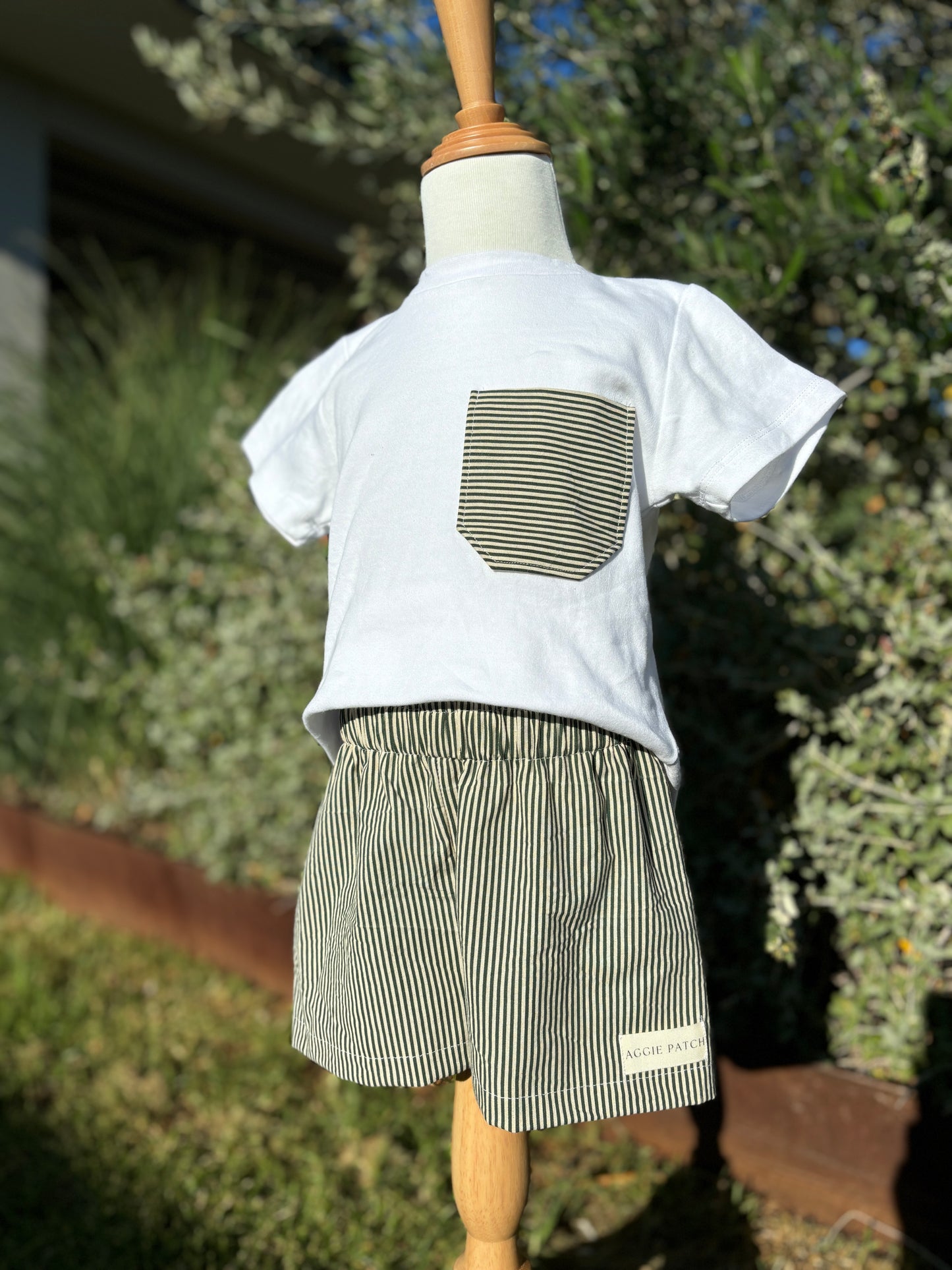 Levi Shorts - Pea Stripe (PRE-ORDER)