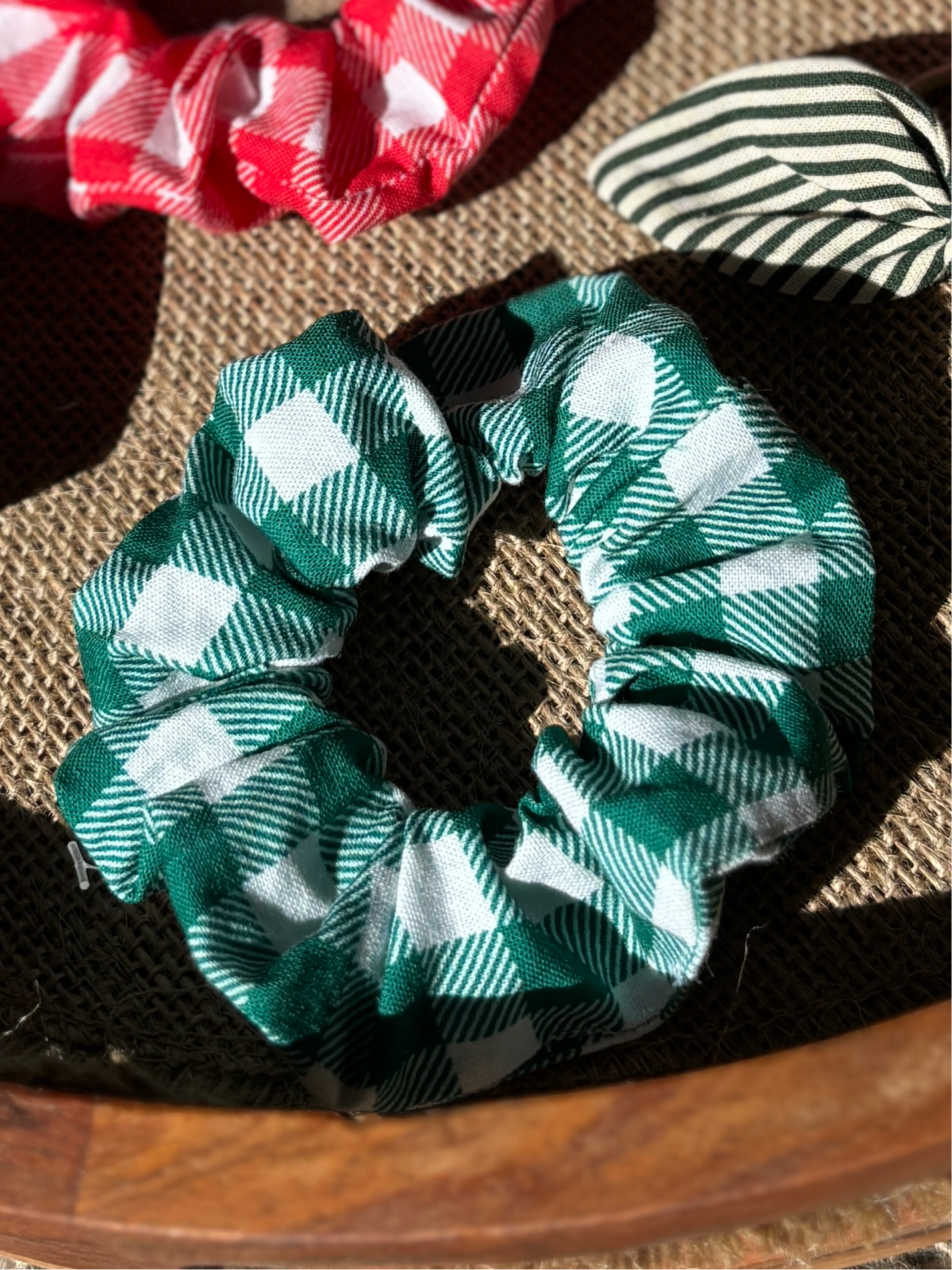 Pea Gingham Scrunchie (PRE-ORDER)