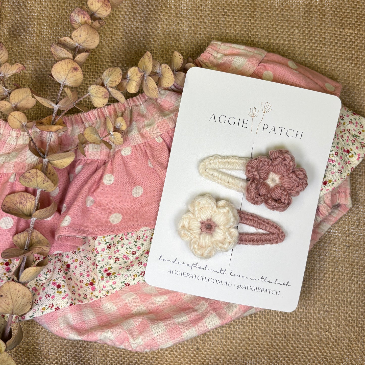Daisy Australian Merino Wool Hair Clips