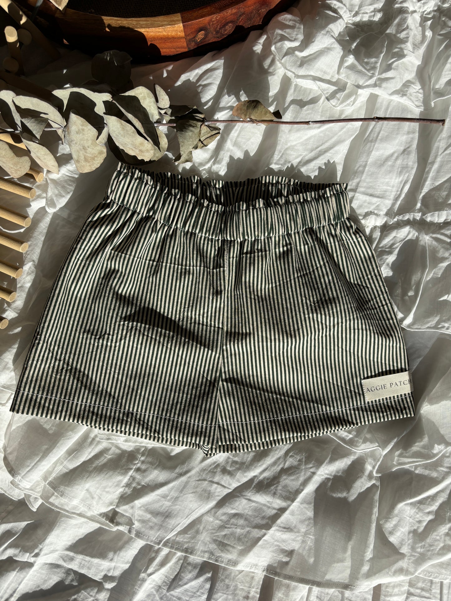 Levi Shorts - Pea Stripe (PRE-ORDER)