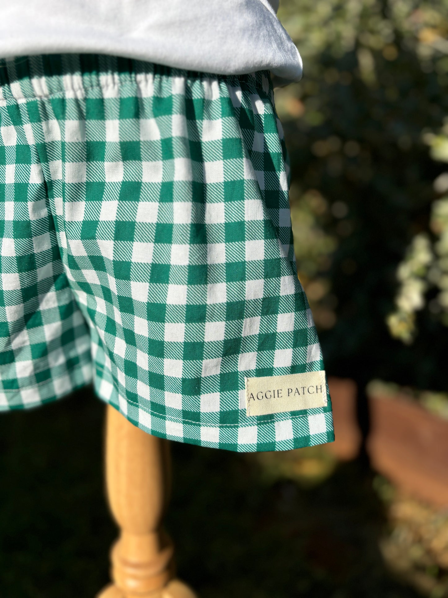 Levi Shorts - Pea Gingham (PRE-ORDER)