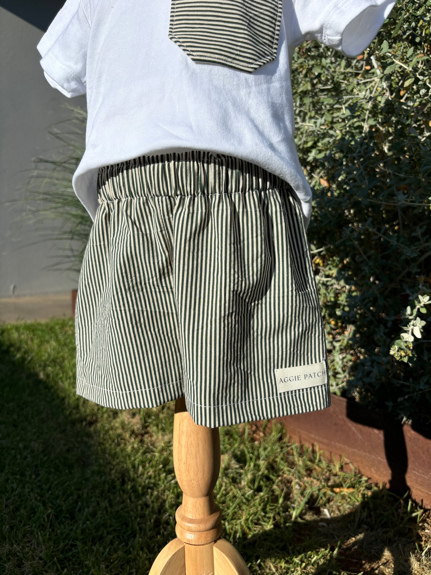 Levi Shorts - Pea Stripe (PRE-ORDER)