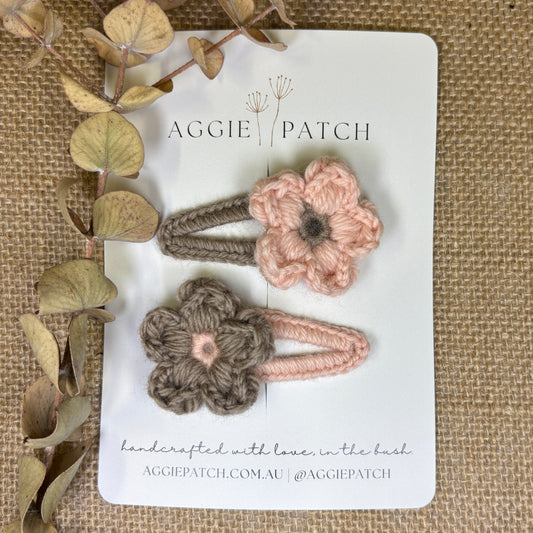 Daisy Australian Merino Wool Hair Clips