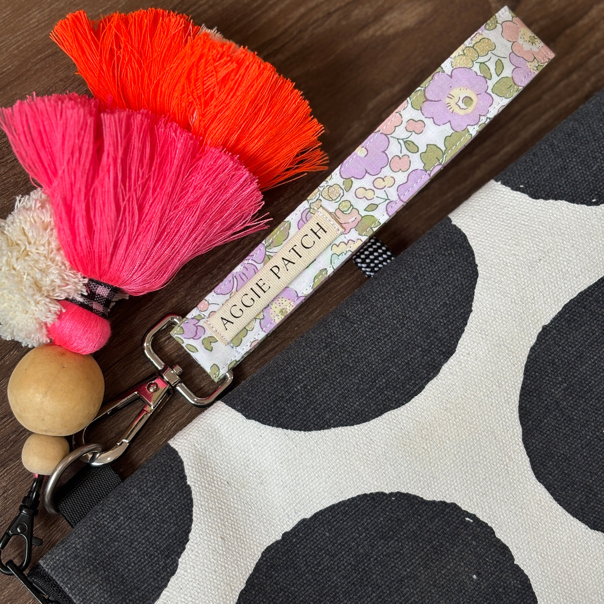 Wristlet Keychain - Metallic Lavender + Gold Liberty