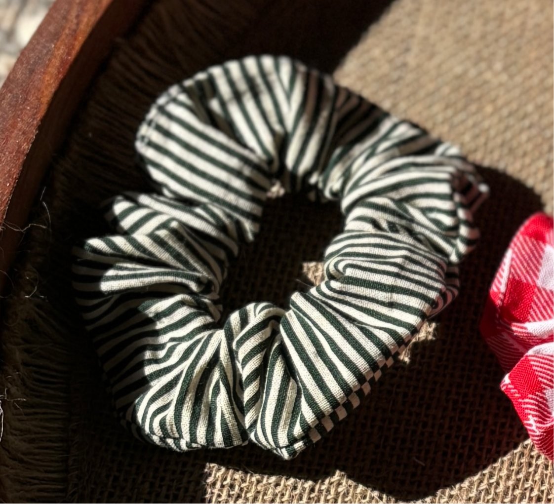 Pea Stripe Scrunchie (PRE-ORDER)