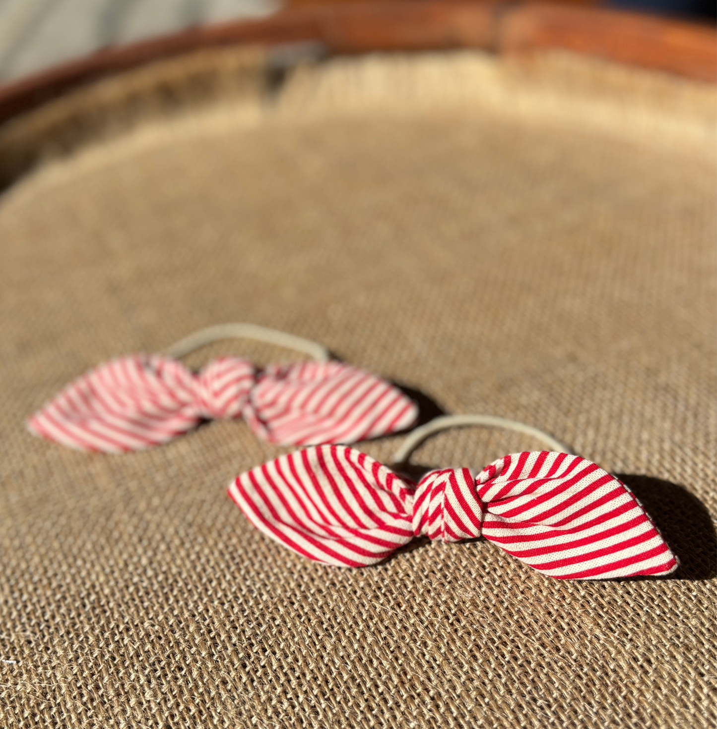 Festive Flopsy Ties - Cherry Stripe (PRE-ORDER)