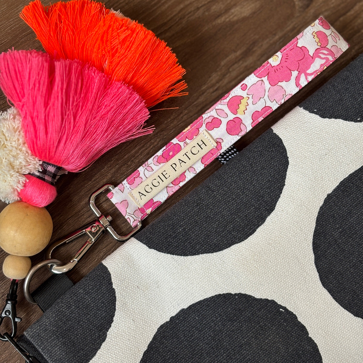 Wristlet Keychain - Pretty Pink Liberty