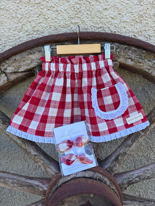 Patsy Skirt - Metallic Red